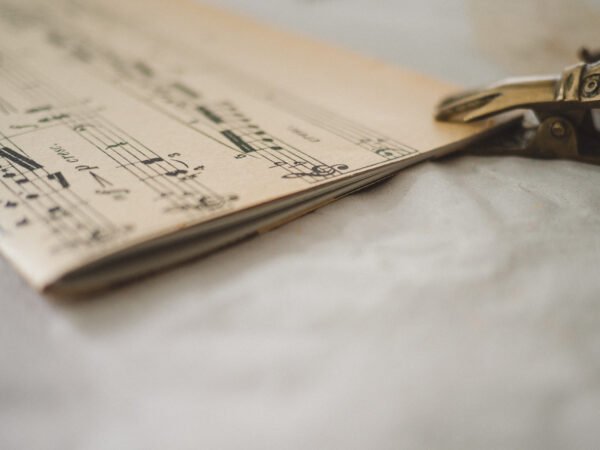 Journal slim: vintage music paper detail