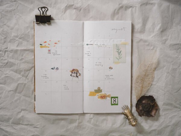 Monthly undated planner (example of use)